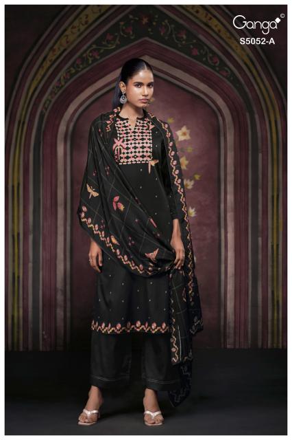 Ganga nyrisha 5052 wholesale dress material market in gujarat